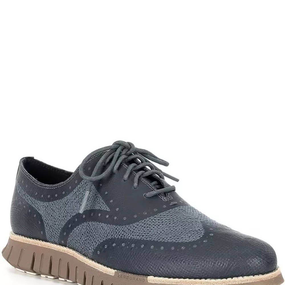 Cole Haan Men’s Zerogrand Embrostitch Oxford Stormy Weather/ Rich Coffee. NWOT.